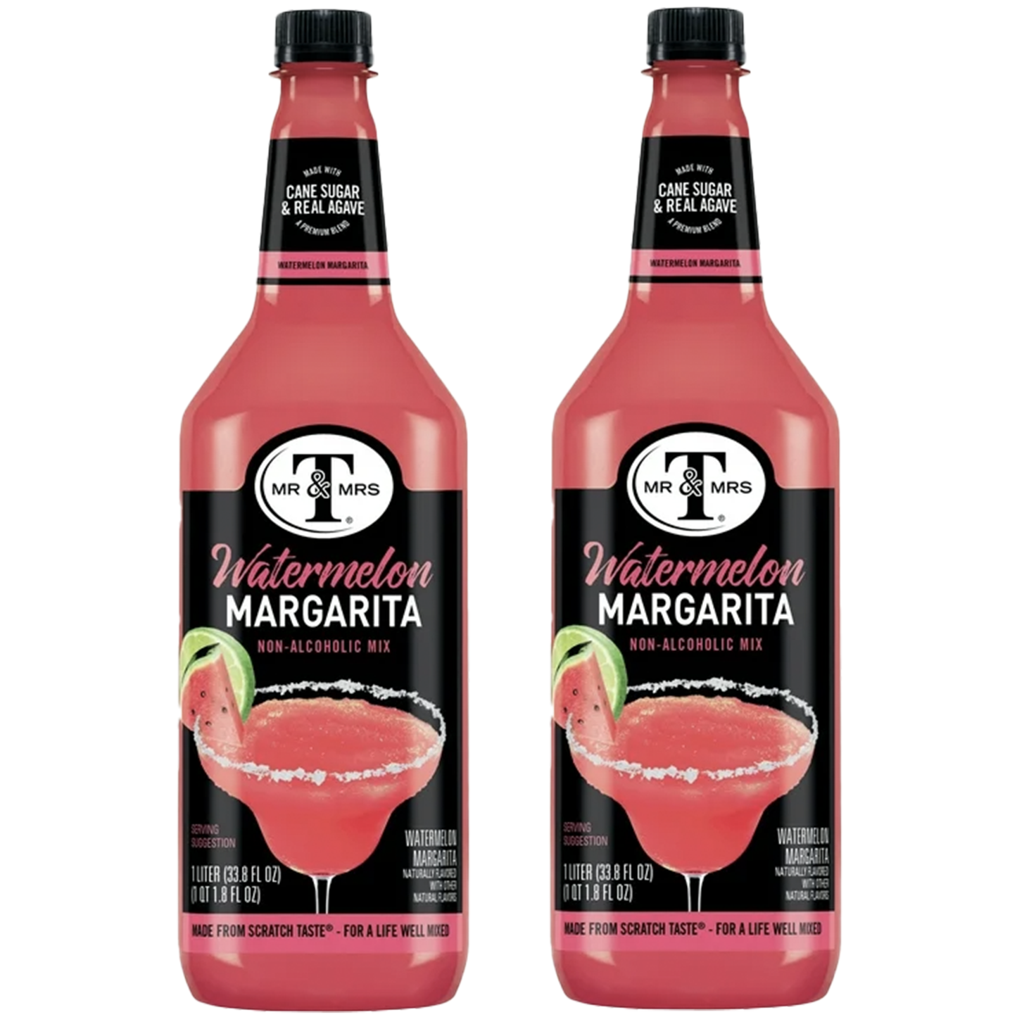 Mr & Mrs T Watermelon Margarita, 1L Bottle, – Premium Cocktail Mixer for Margaritas, Ready to Use