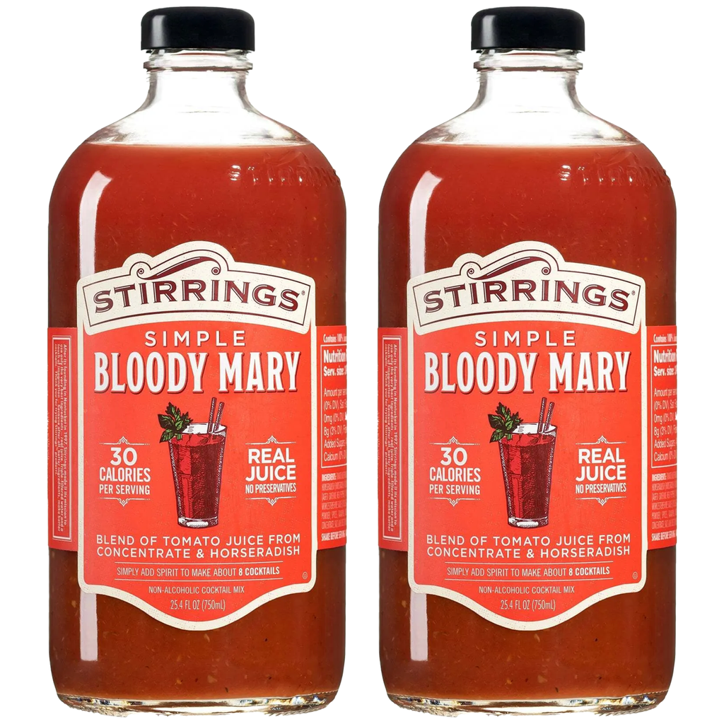 Stirrings Simple Bloody Mary Cocktail Mix 750ml Bottles - Real Juice No Preservatives - 30 Calories - Drink Mixer - GoDpsMusic