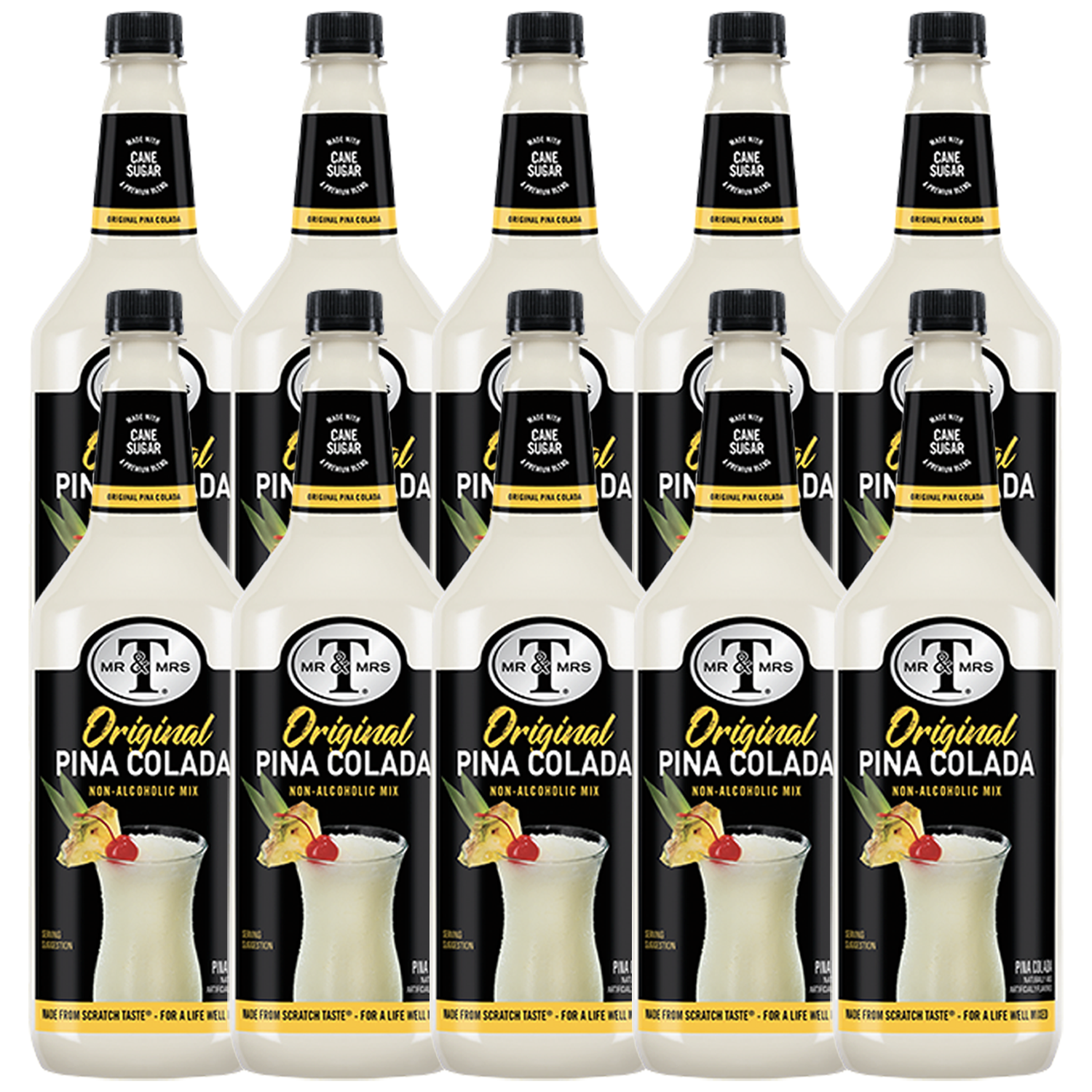 Mr & Mrs T Pina Colada Mix, 1L Bottle, – Premium Cocktail Mixer for Pina Colada Mix, Ready to Use - GoDpsMusic