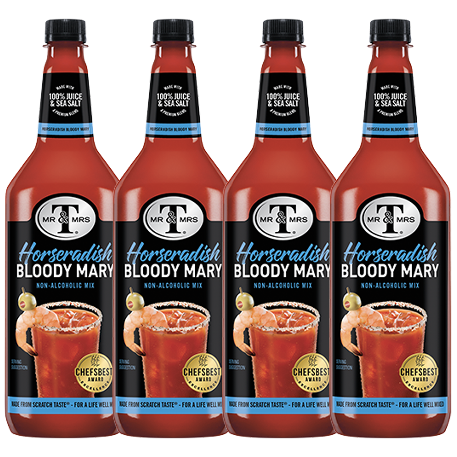 Mr & Mrs T Horseradish Bloody Mary Mix, 1L Bottle, – Premium Cocktail Mixer for Spicy Bloody Marys, Ready to Use - GoDpsMusic