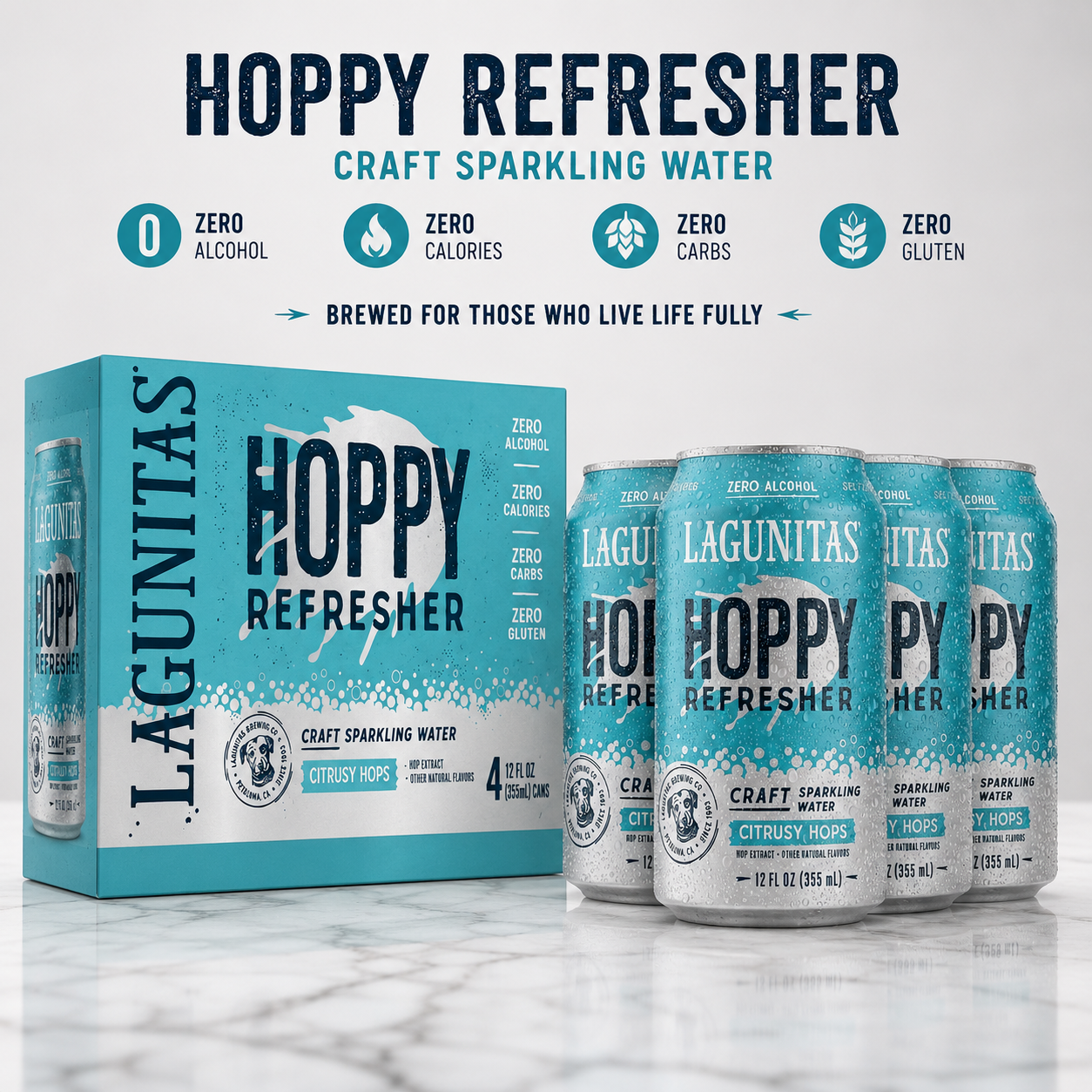 Lagunitas Hoppy Refresher Non-Alcoholic Hop Water Drink - 12oz Cans