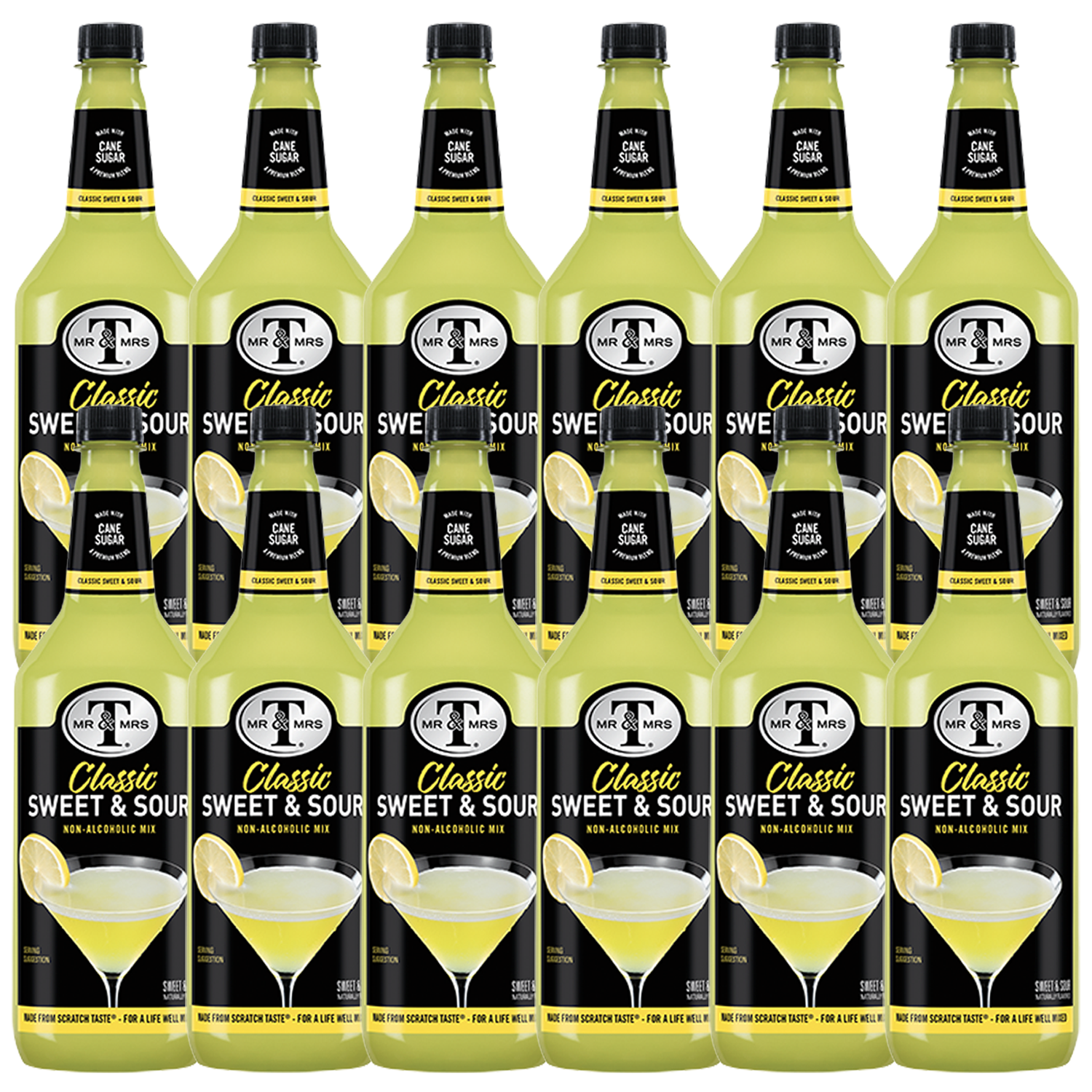 Mr & Mrs T Sweet & Sour Mix, 1L Bottle, – Premium Cocktail Mixer, Ready to Use - GoDpsMusic